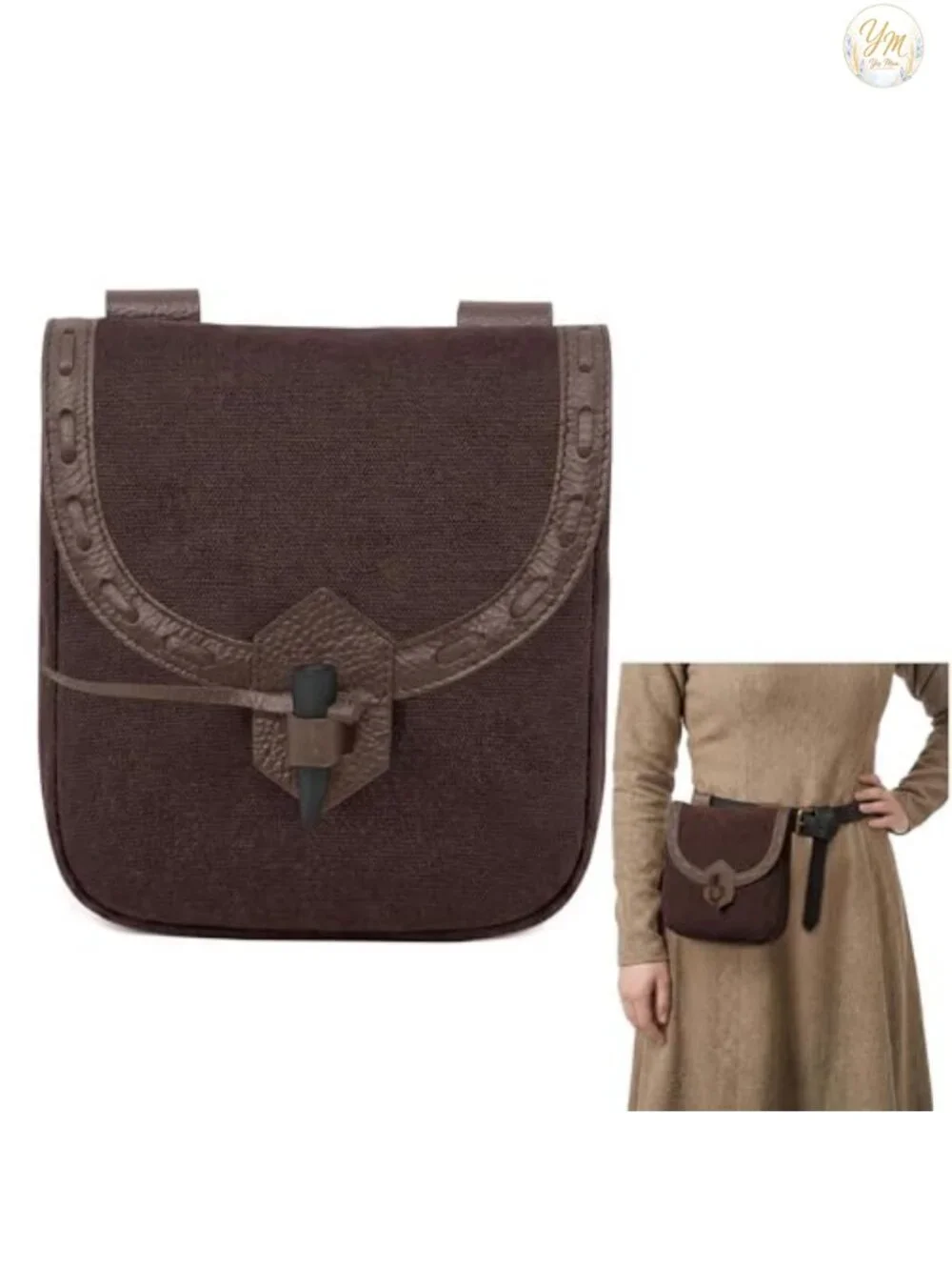 Handwoven Canvas Belt Pouch Medieval Coin Purse LARP Cosplay Waist Bag